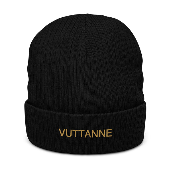 VU Ribbed Knit Beanie